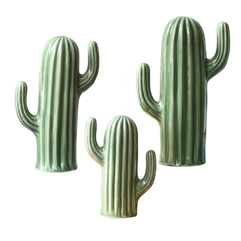 HomeQuill™ Ceramic Cactus Figurines - Nordic Side -