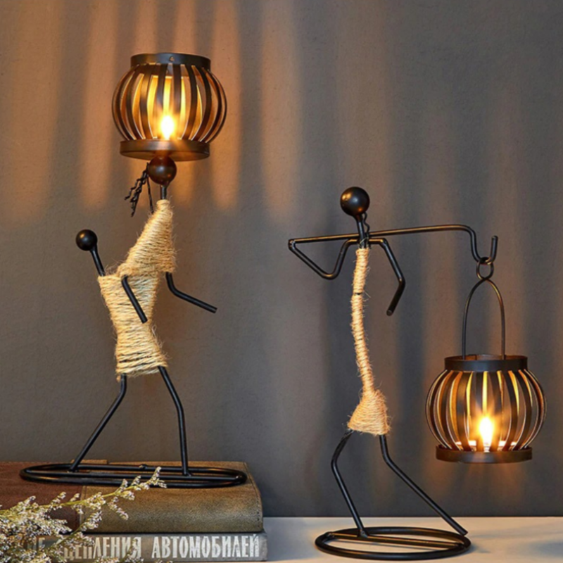 HomeQuill™ Tribal Candle-Holding Figurine - Nordic Side -