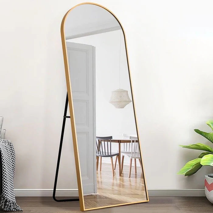 Arch Aluminum Frame Mirror with Floor Stand and Wall Hunger size 150x60cm