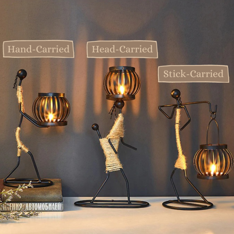 HomeQuill™ Tribal Candle-Holding Figurine - Nordic Side -