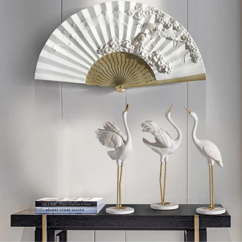 HomeQuill™ Classical Crane Statue Set - Nordic Side -