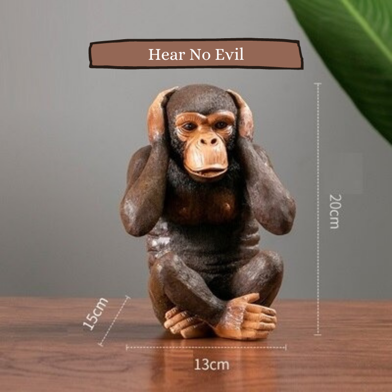 HomeQuill™ Three Wise Monkeys Figurines - Nordic Side -