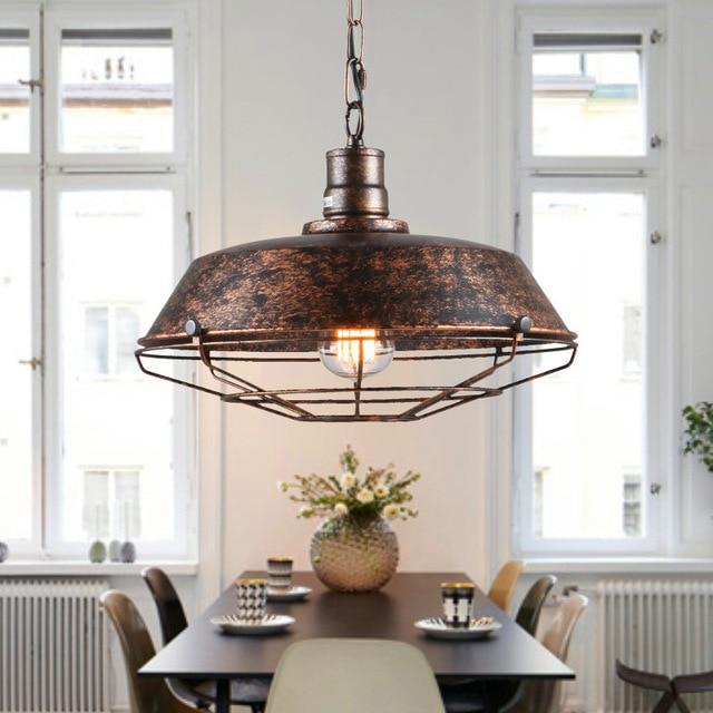 1x Industrial Vintage Metal Cage Hanging Ceiling Pendant Light