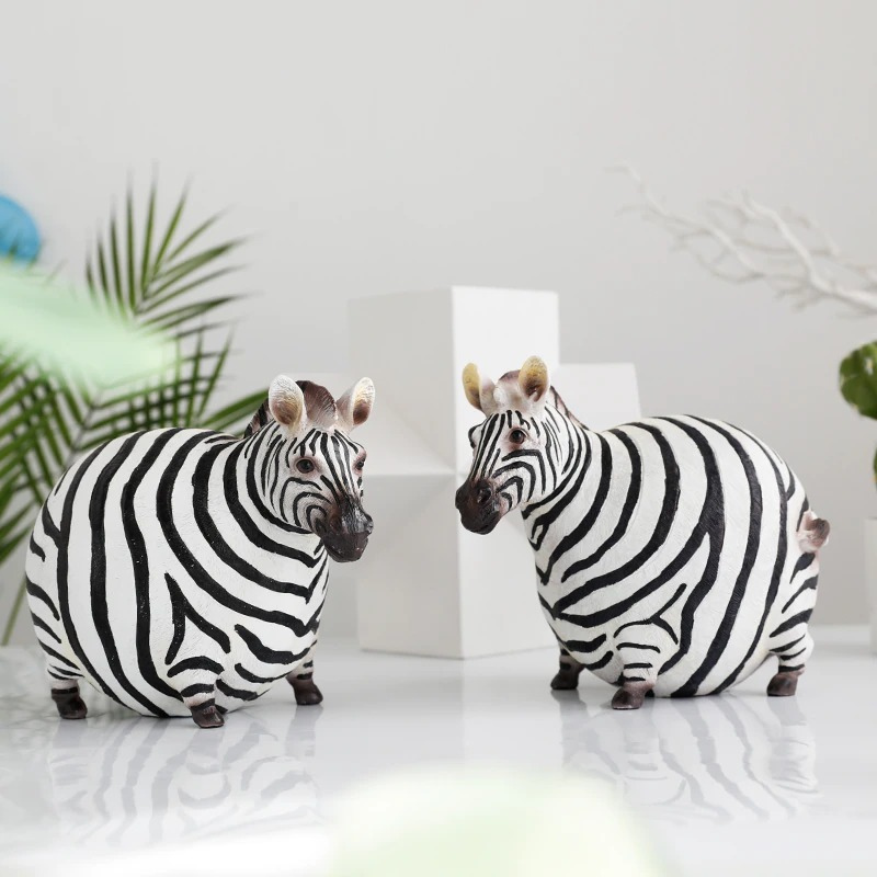 HomeQuill™ Fat Zebra Figurines - Nordic Side -