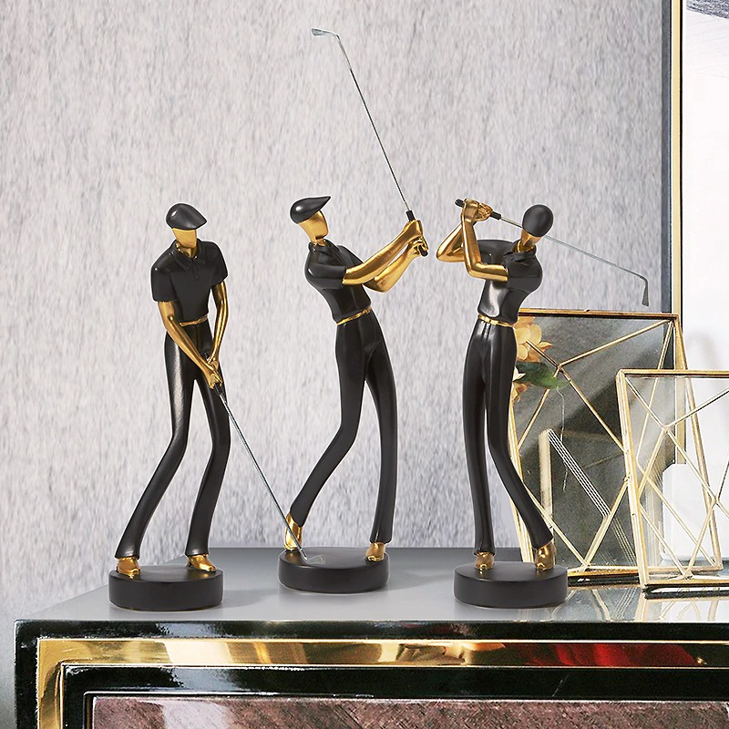 HomeQuill™ Modern Golfer Figurines - Nordic Side -