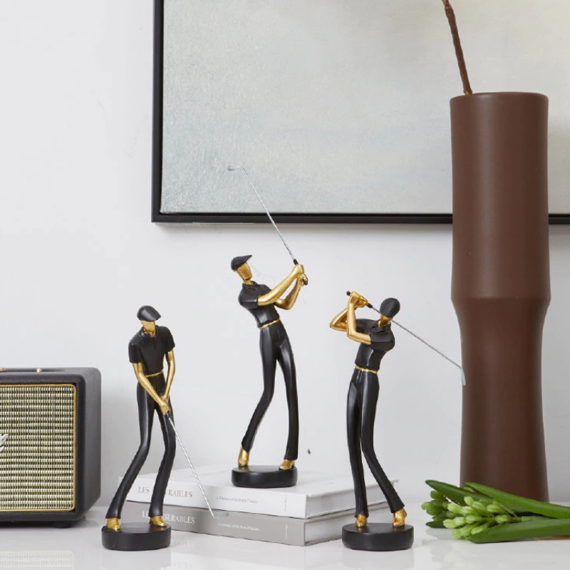 HomeQuill™ Modern Golfer Figurines - Nordic Side -