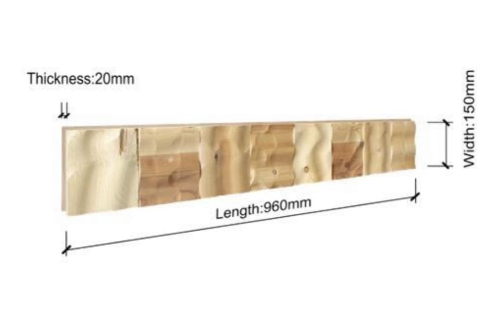 Waves 3D Wood Wall Panel - Brown Tone (Set of 4 or 12)