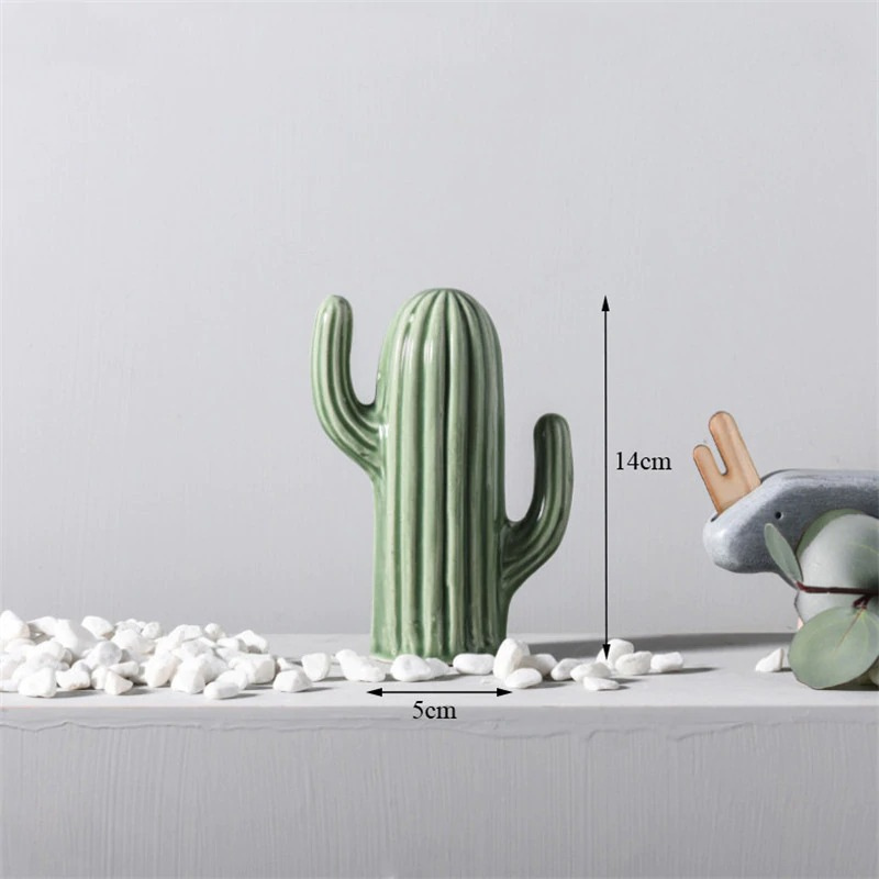 HomeQuill™ Ceramic Cactus Figurines - Nordic Side -