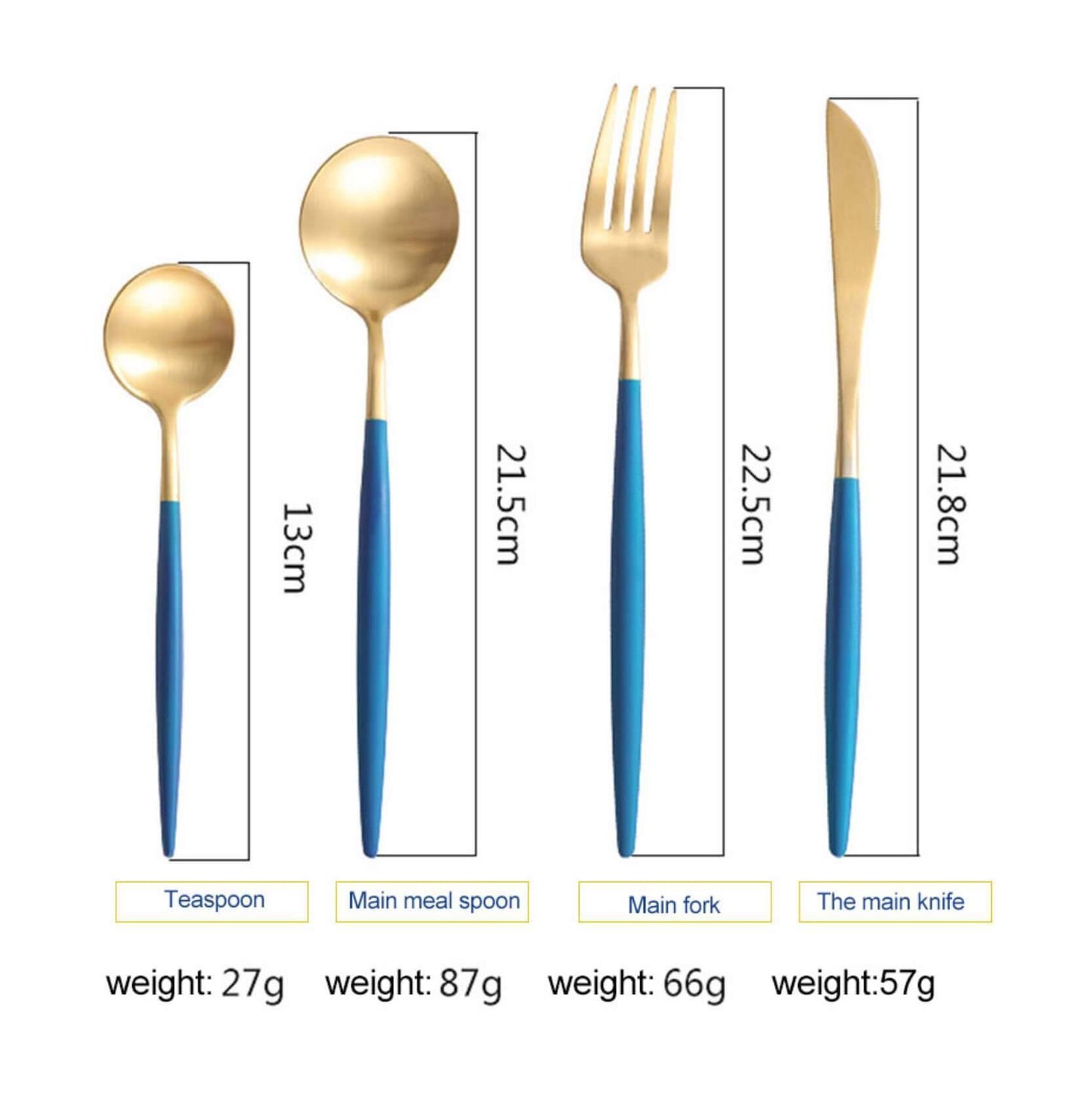 4 Pcs Blue & Silver Cutlery Set - Nordic Side -