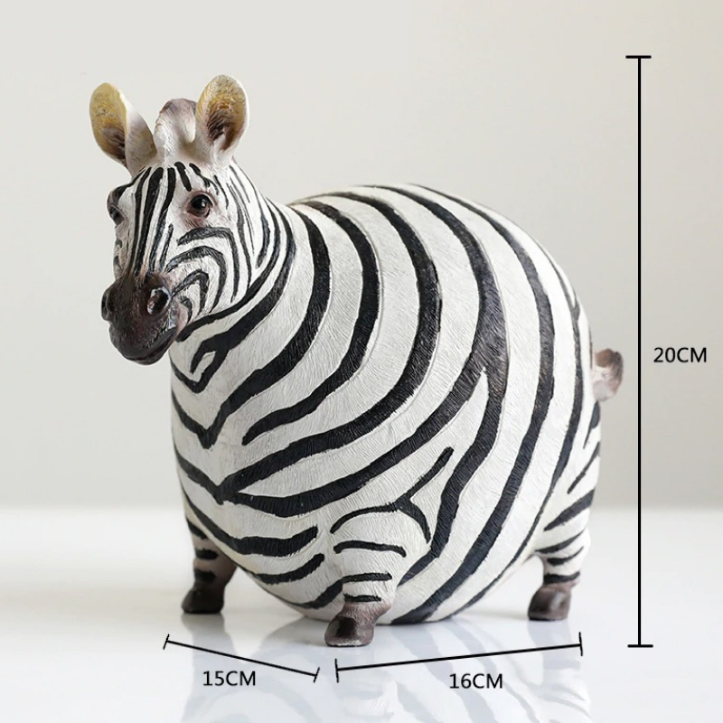 HomeQuill™ Fat Zebra Figurines - Nordic Side -