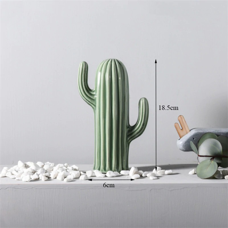 HomeQuill™ Ceramic Cactus Figurines - Nordic Side -