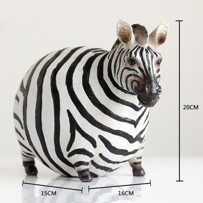 HomeQuill™ Fat Zebra Figurines - Nordic Side -