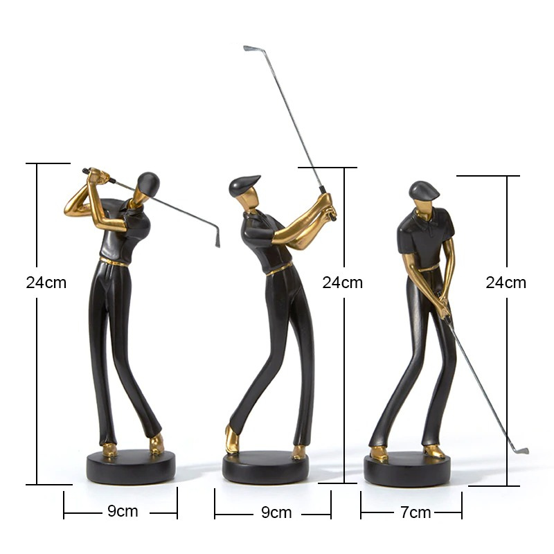 HomeQuill™ Modern Golfer Figurines - Nordic Side -