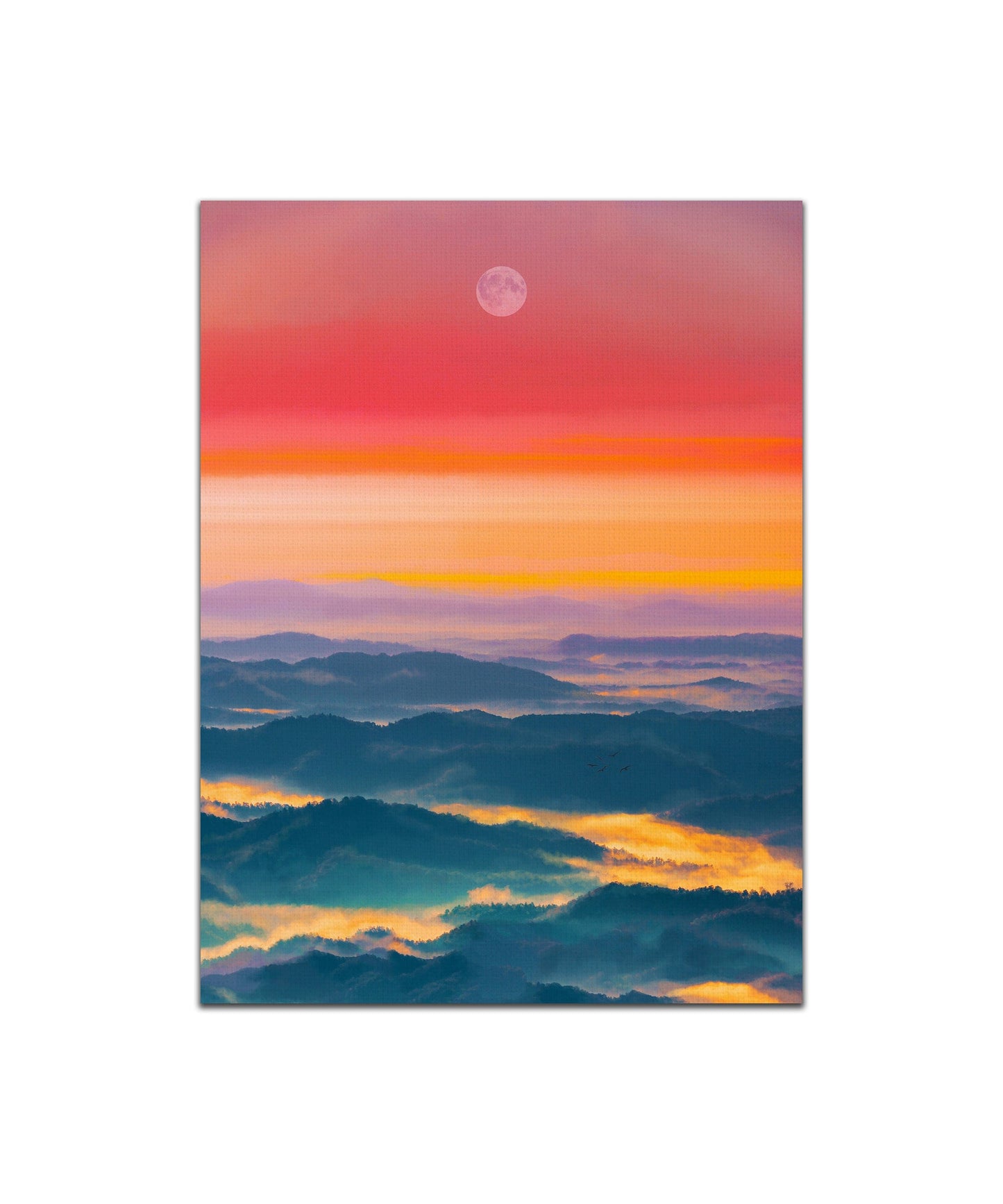 Aerial View of Mountains Stretched Canvas
