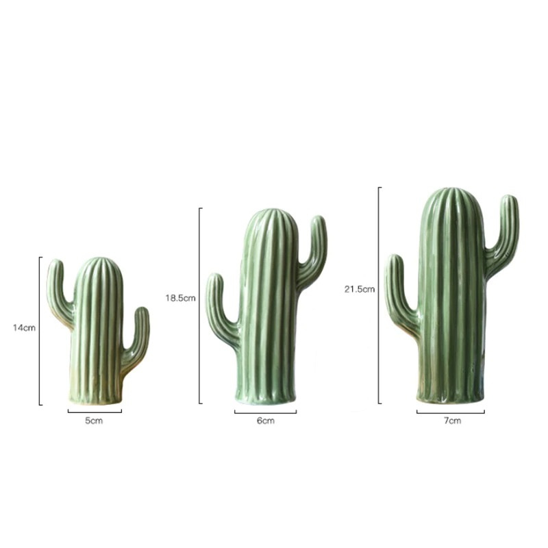 HomeQuill™ Ceramic Cactus Figurines - Nordic Side -