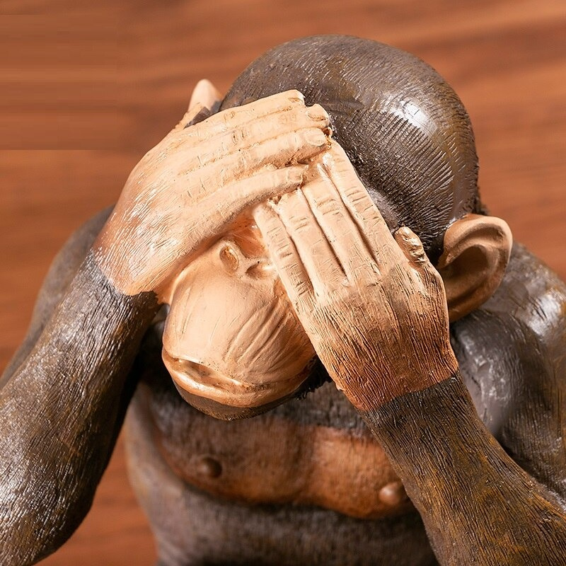 HomeQuill™ Three Wise Monkeys Figurines - Nordic Side -