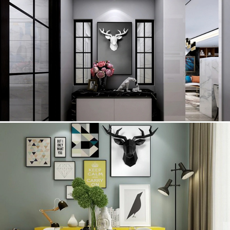 HomeQuill™ Geometric 3D Deer Head Wall Decoration - Nordic Side -