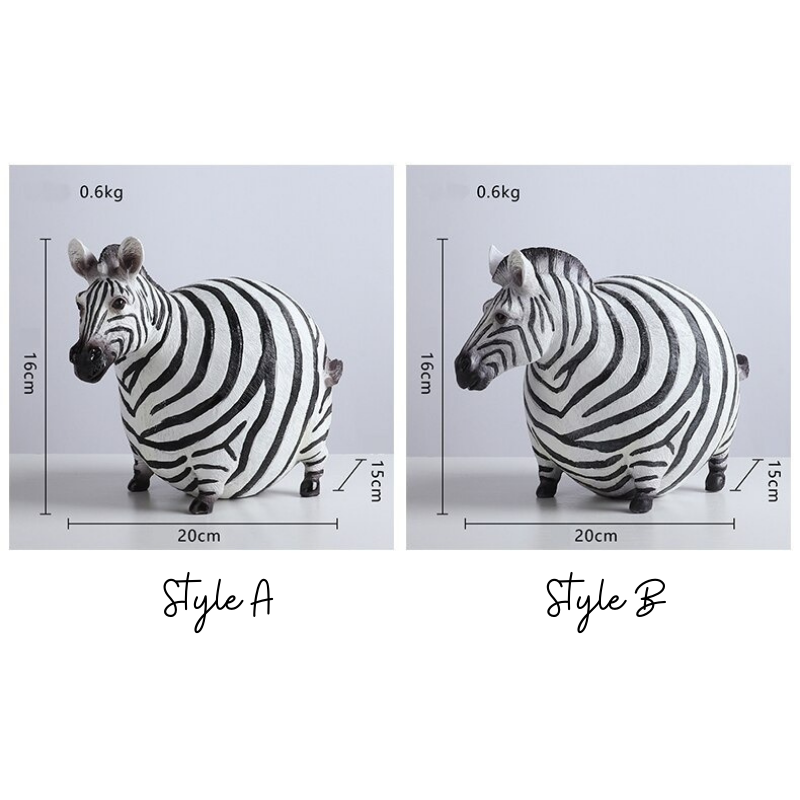 HomeQuill™ Fat Zebra Figurines - Nordic Side -