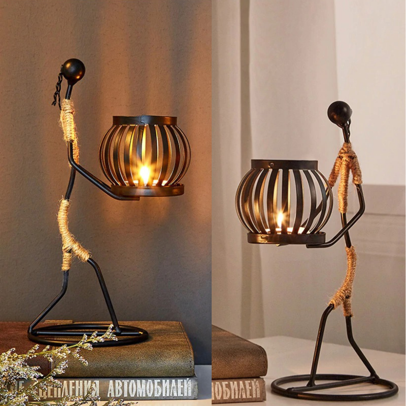 HomeQuill™ Tribal Candle-Holding Figurine - Nordic Side -