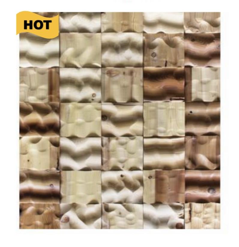 Waves 3D Wood Wall Panel - Brown Tone (Set of 4 or 12)