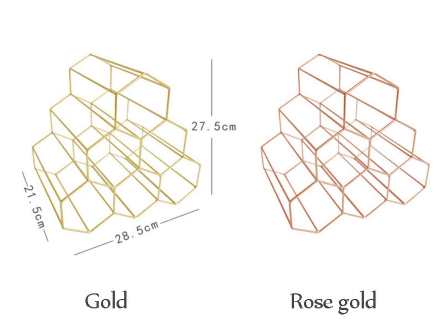 Golden Iron Honeycomb Wine Rack - Nordic Side -