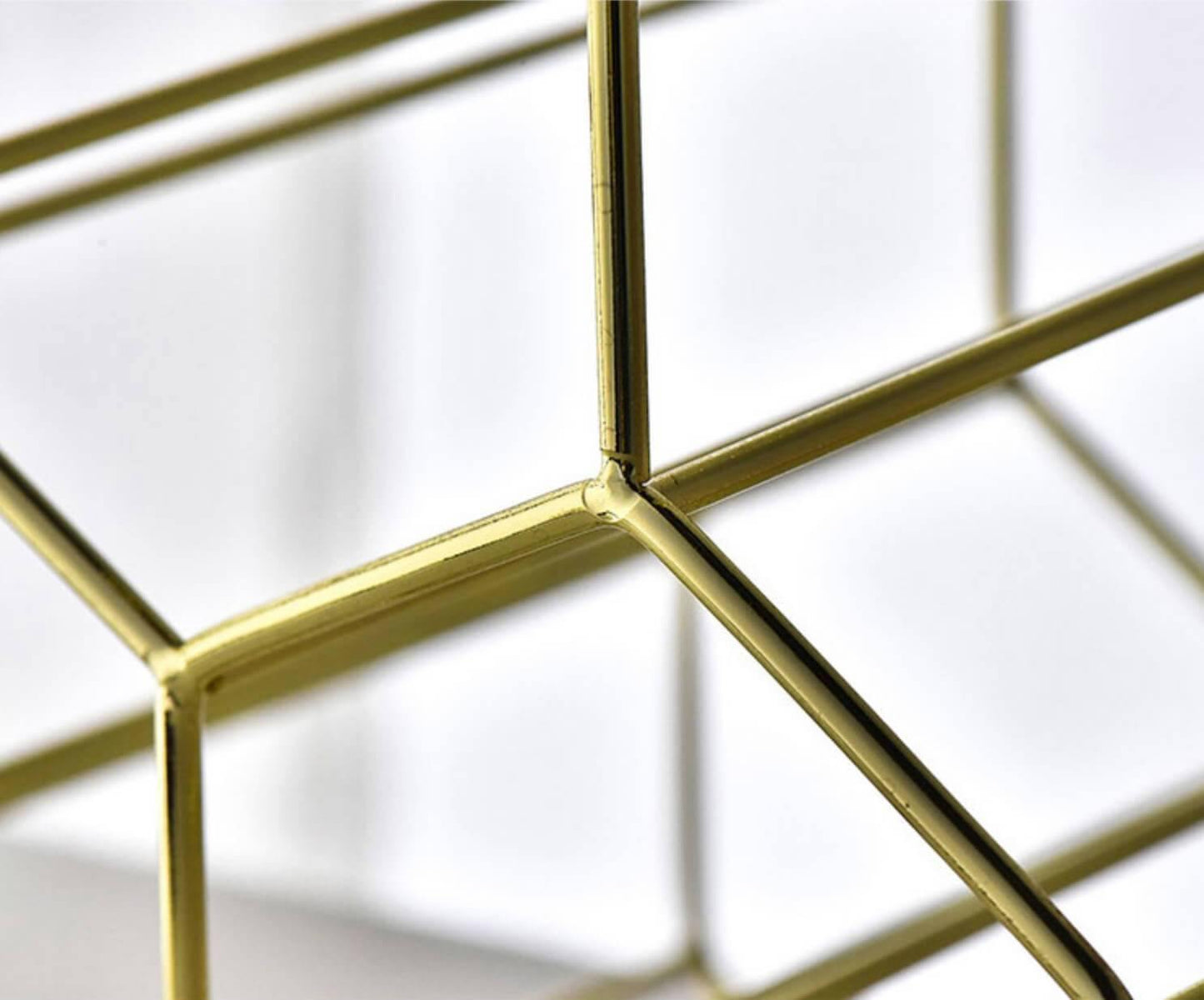 Golden Iron Honeycomb Wine Rack - Nordic Side -