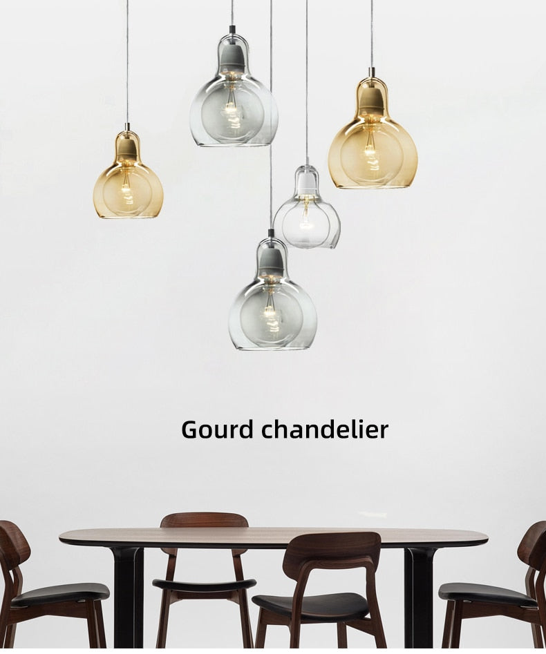 LON Mannie - Modern Glass LED Pendant Lights Retro Dining Room