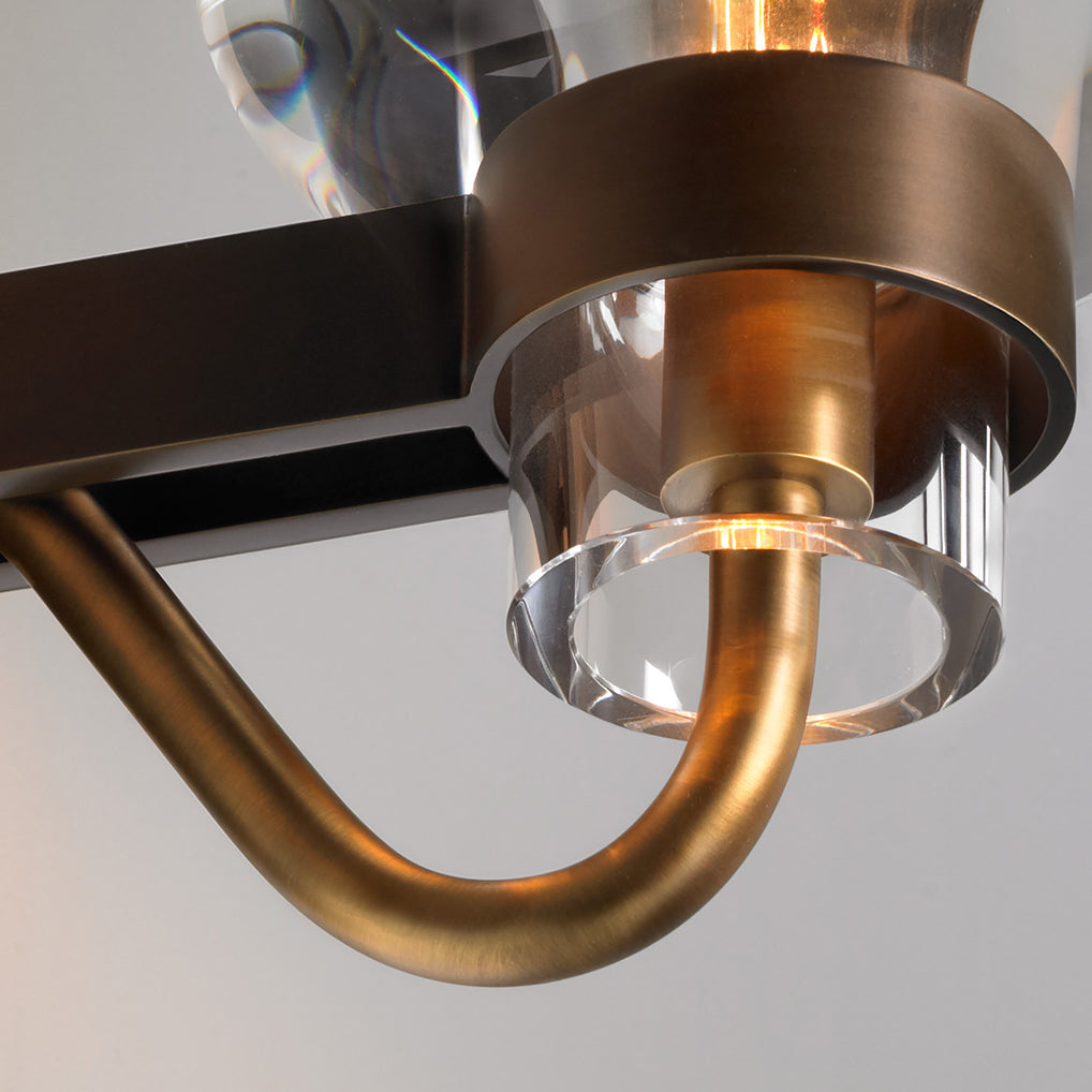 LUX Postmodern Light Luxury Simple Nordic Pure Copper Crystal Wall Lamp