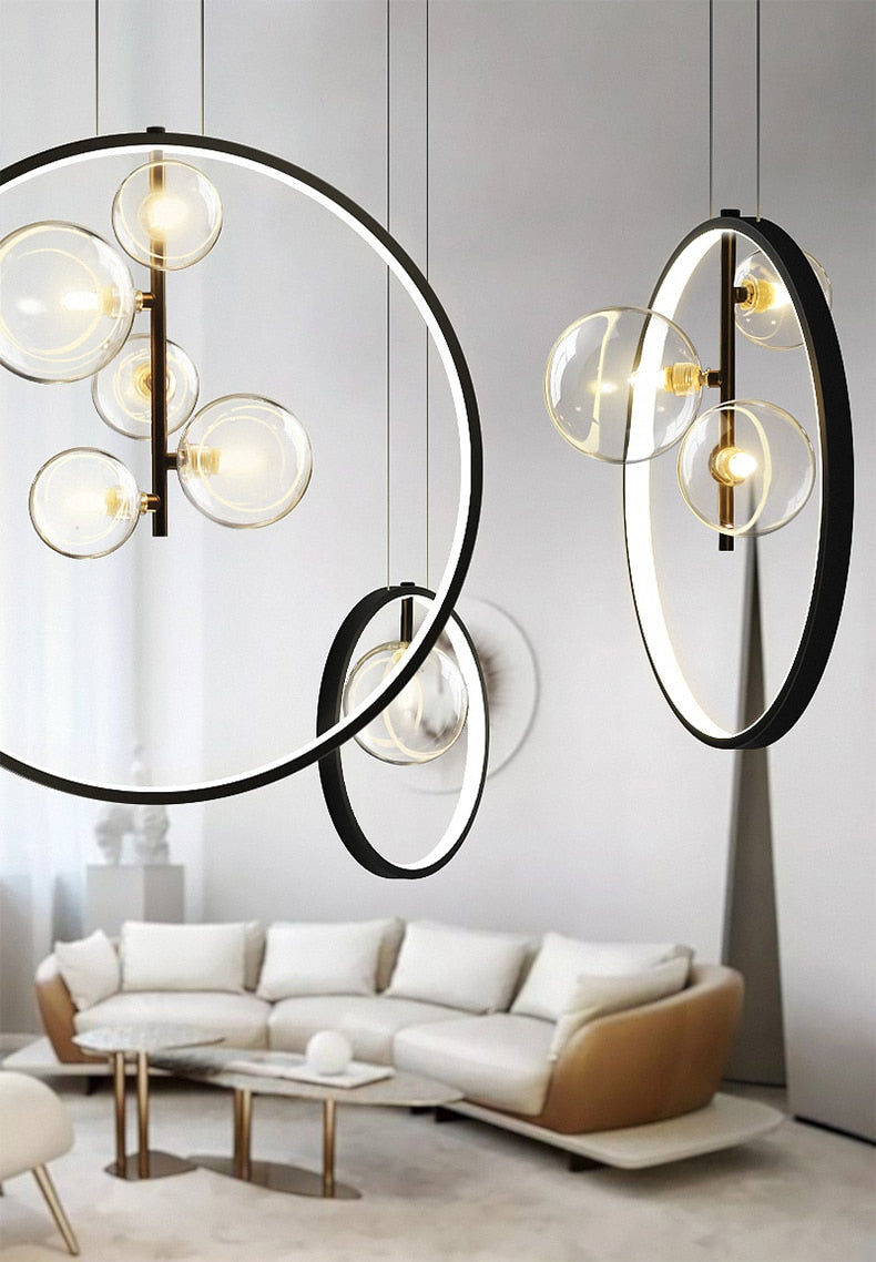 Modern Glass Bubble Round Pendant Lighting G9