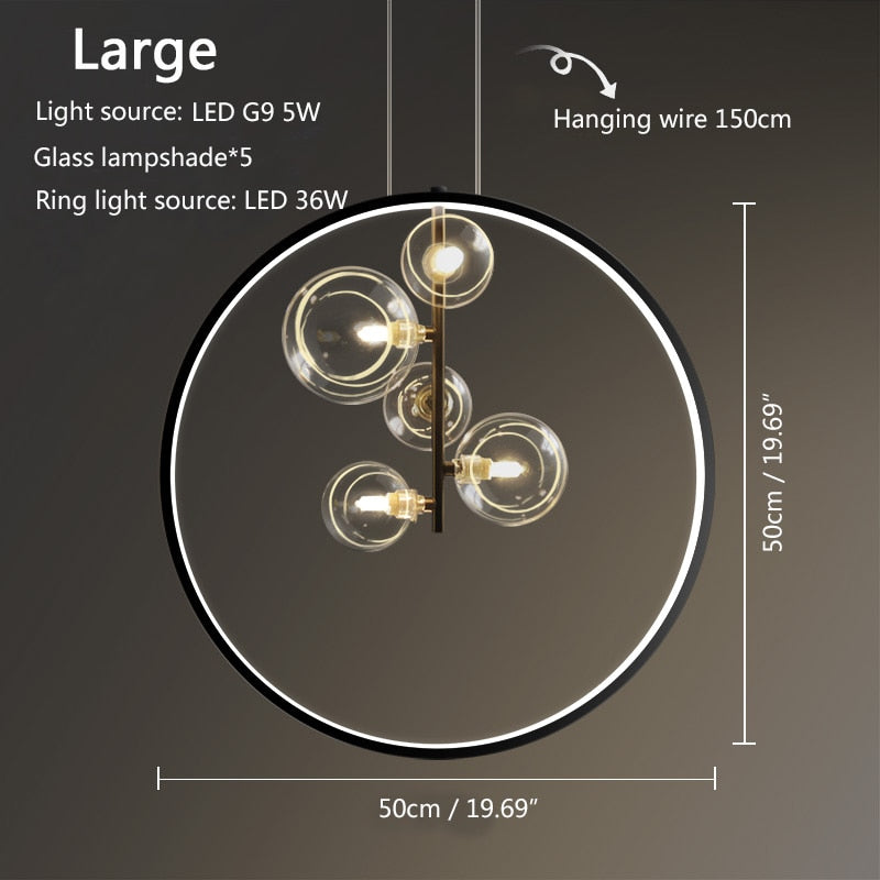 Modern Glass Bubble Round Pendant Lighting G9