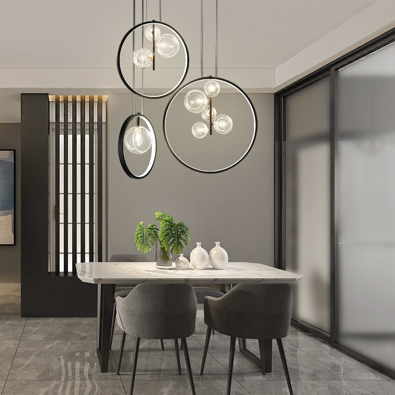 Modern Glass Bubble Round Pendant Lighting G9