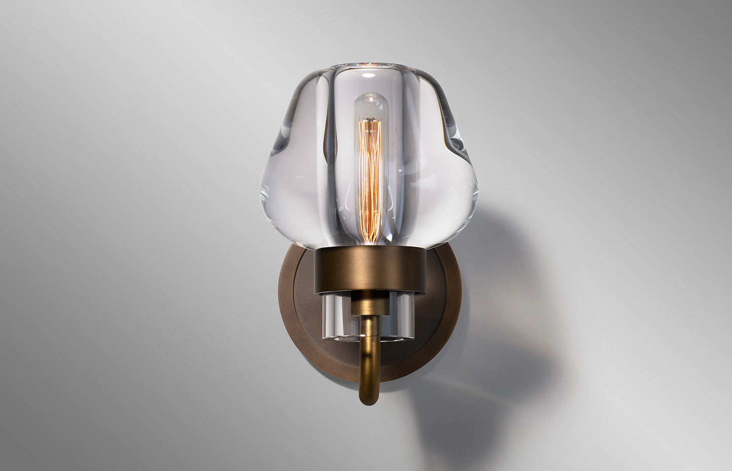 LUX Postmodern Light Luxury Simple Nordic Pure Copper Crystal Wall Lamp
