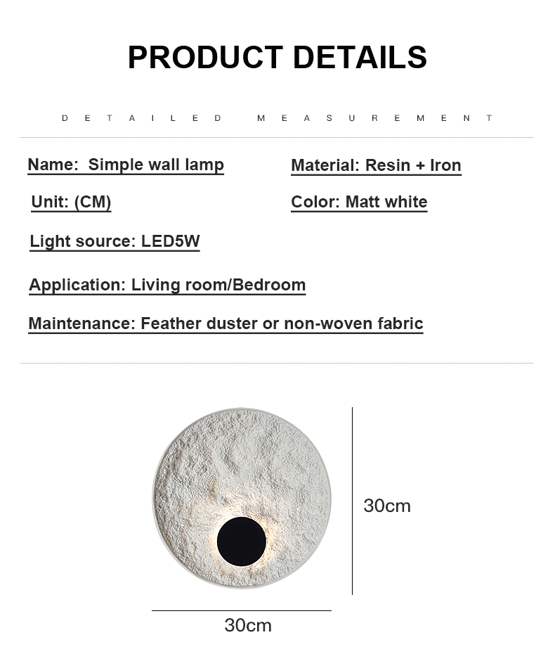TML Soyya - Nordic Loft Resin Art Circle Wall Lamps