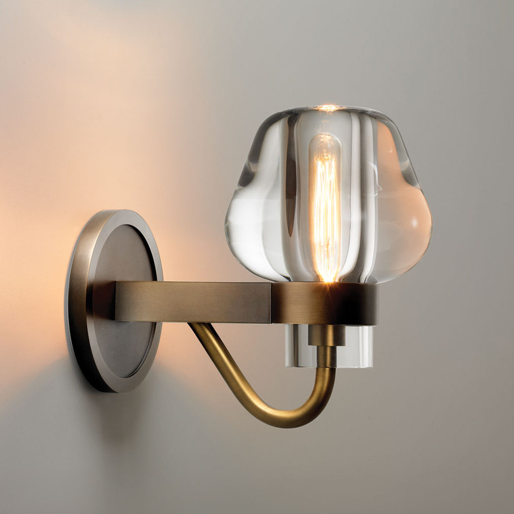 LUX Postmodern Light Luxury Simple Nordic Pure Copper Crystal Wall Lamp