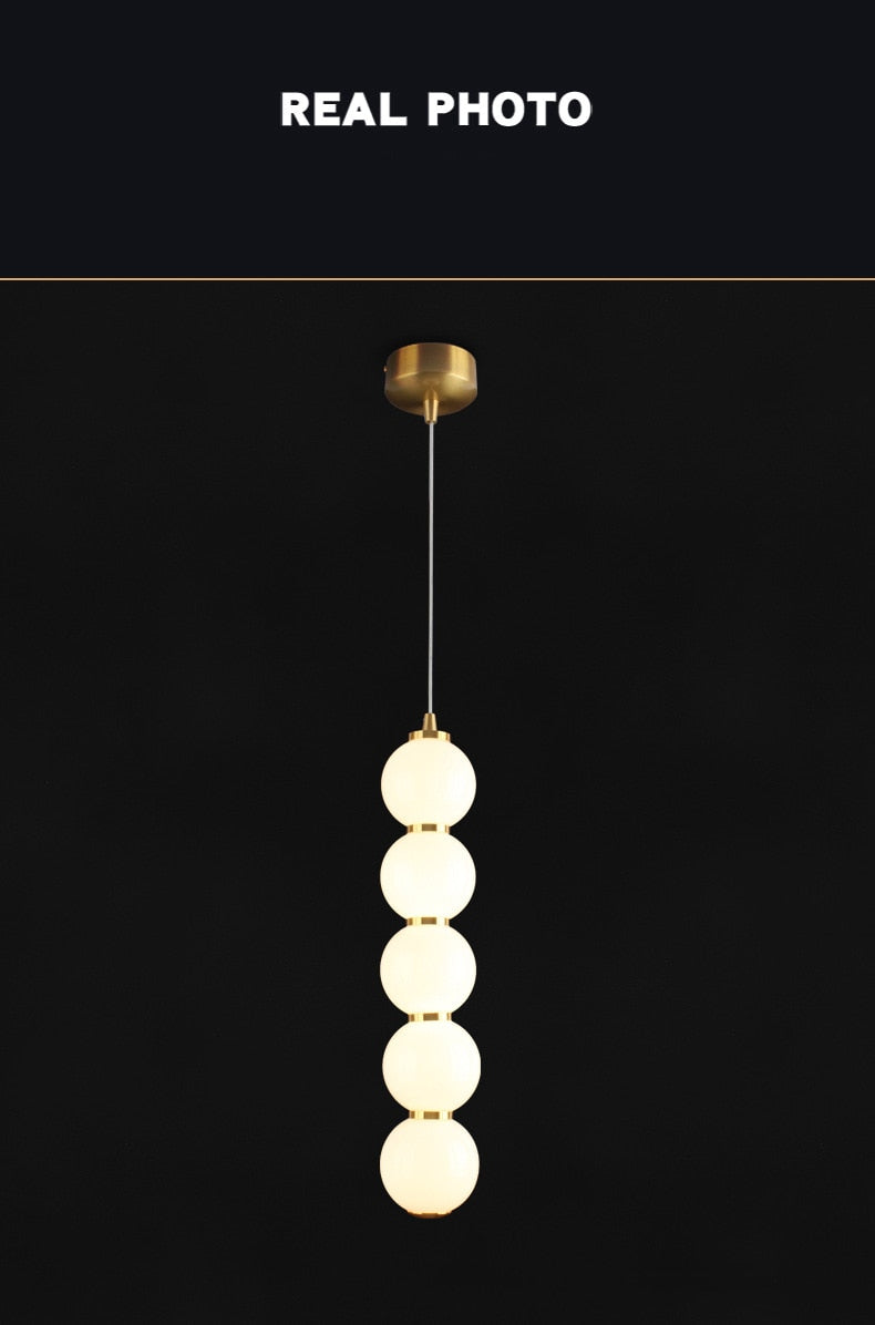 LON Motta - Modern Sugar Gourd String Glass Balls Pendant Lights