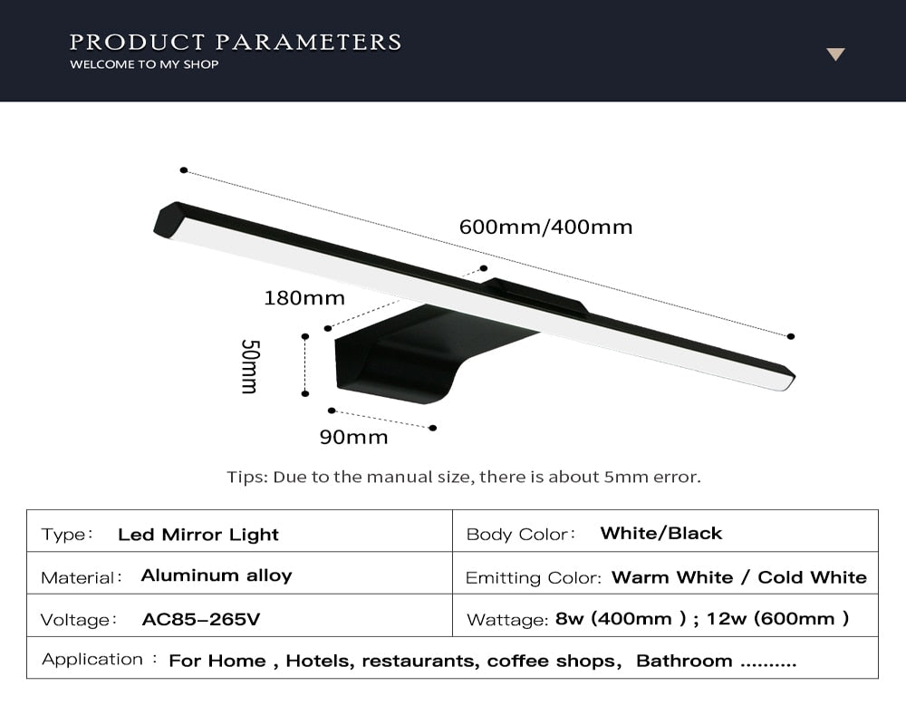 EB Asalam - LED Wall Lamp Bathroom Mirror