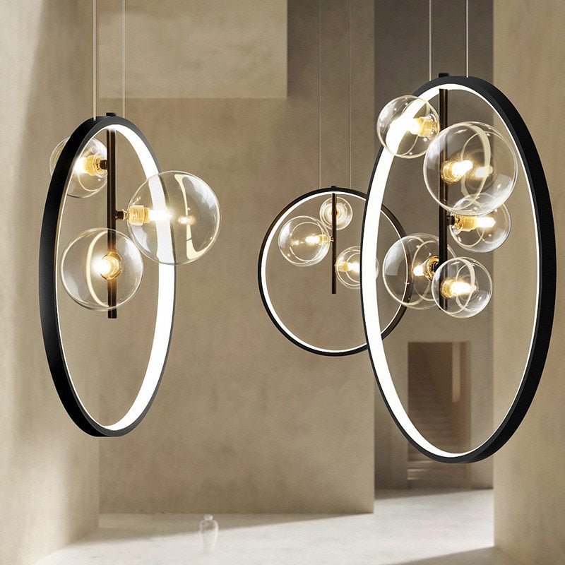 Modern Glass Bubble Round Pendant Lighting G9