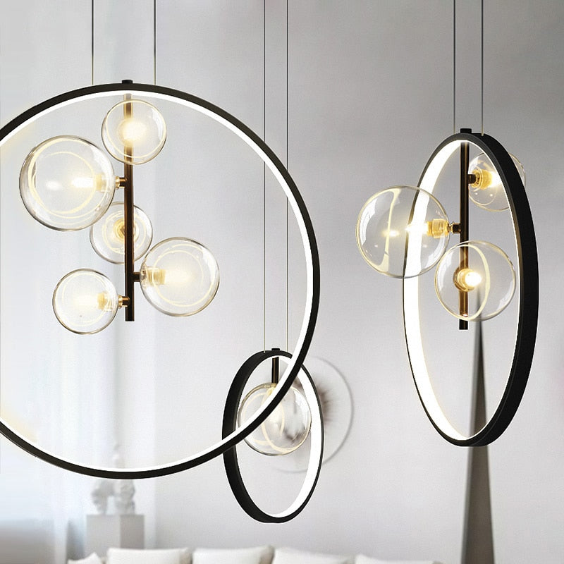 Modern Glass Bubble Round Pendant Lighting G9