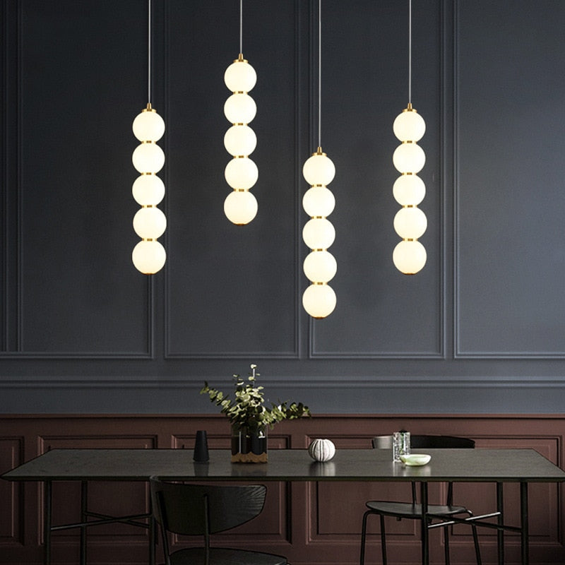 LON Motta - Modern Sugar Gourd String Glass Balls Pendant Lights