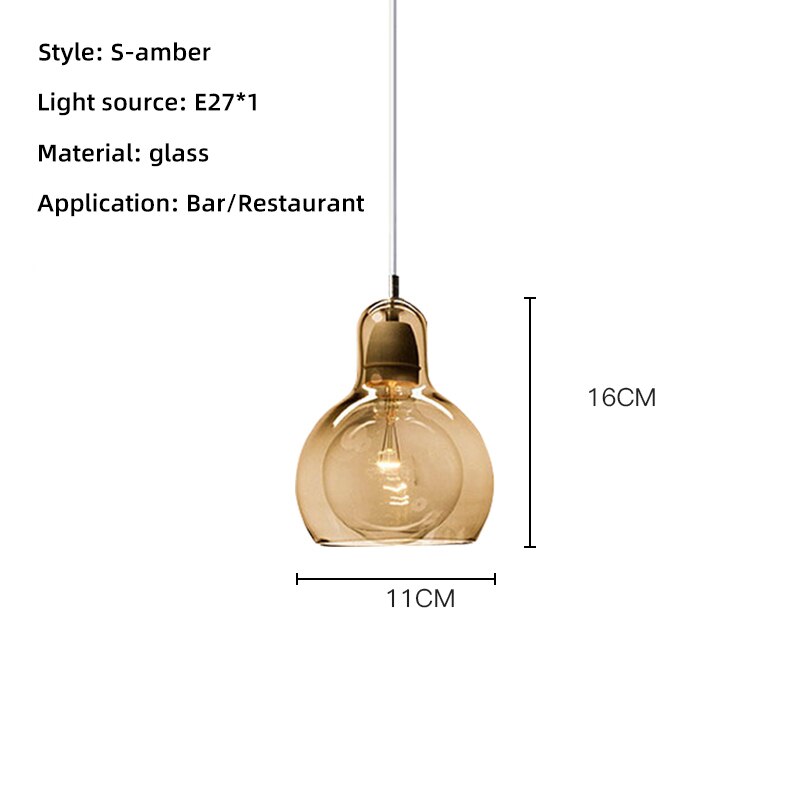 LON Mannie - Modern Glass LED Pendant Lights Retro Dining Room