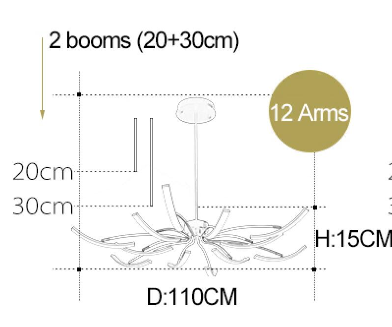 Arms - Adjustable New LED Chandelier Fixture