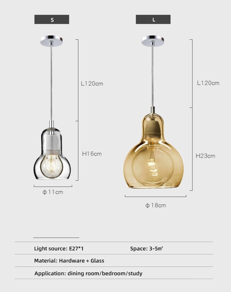 LON Mannie - Modern Glass LED Pendant Lights Retro Dining Room