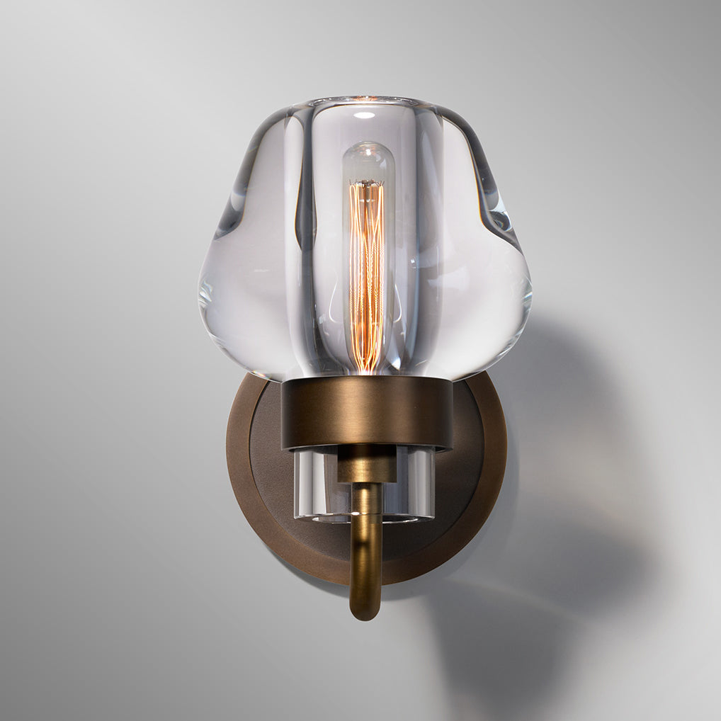 LUX Postmodern Light Luxury Simple Nordic Pure Copper Crystal Wall Lamp
