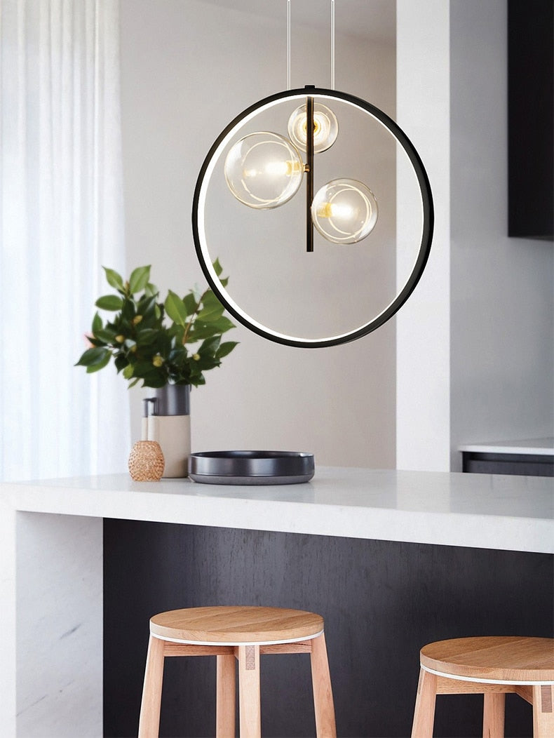 Modern Glass Bubble Round Pendant Lighting G9