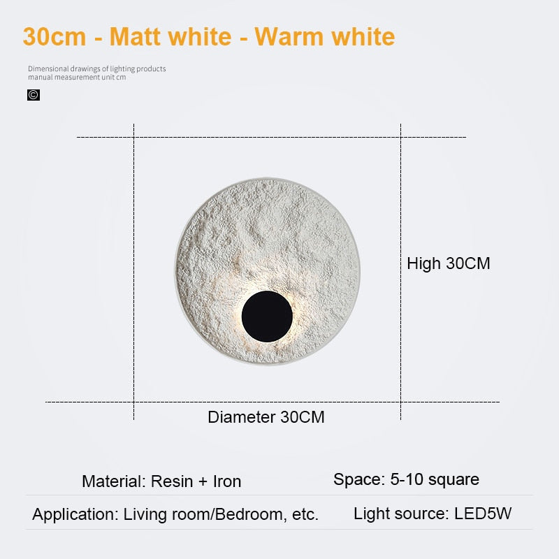 TML Soyya - Nordic Loft Resin Art Circle Wall Lamps