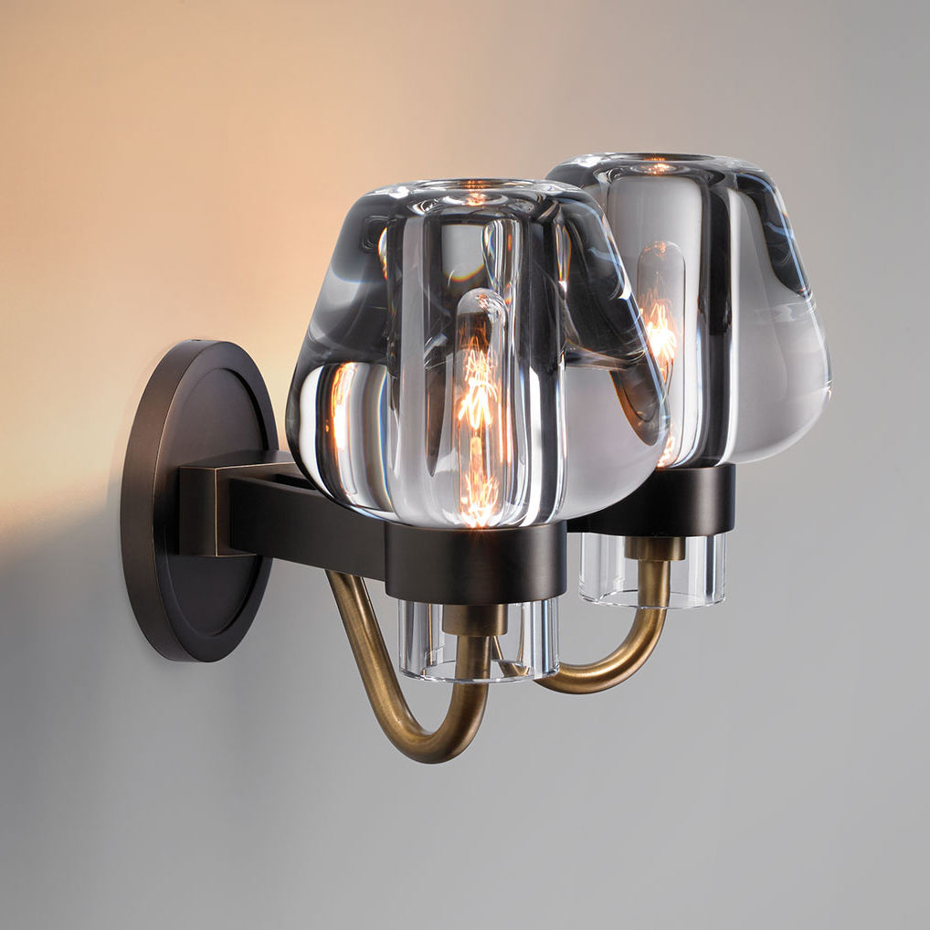 LUX Postmodern Light Luxury Simple Nordic Pure Copper Crystal Wall Lamp