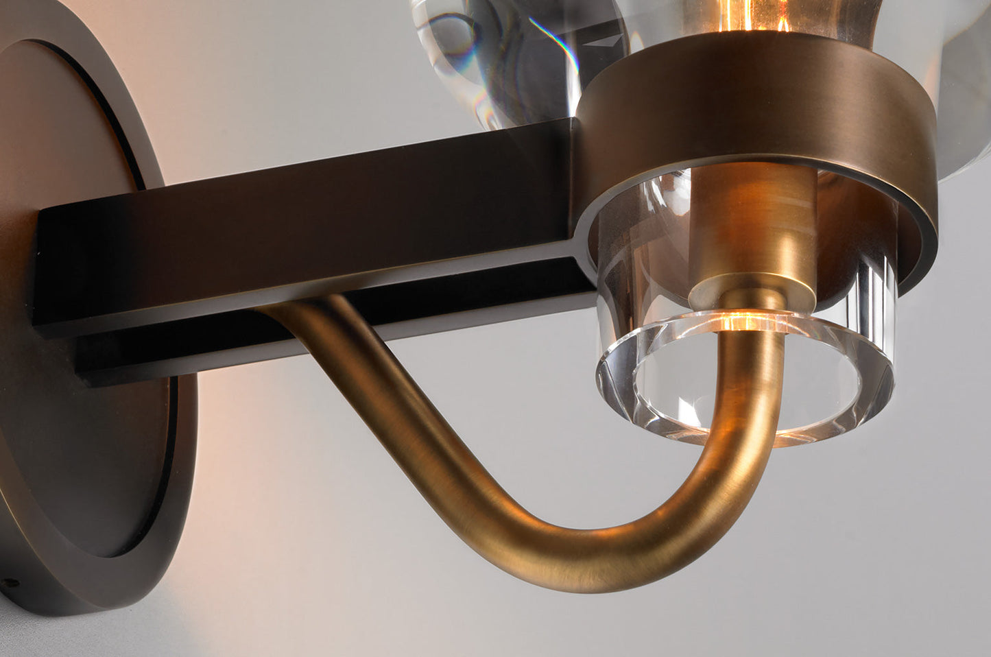 LUX Postmodern Light Luxury Simple Nordic Pure Copper Crystal Wall Lamp
