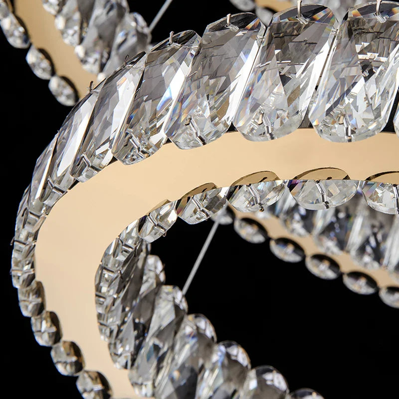 YLK Ring Design Dimmable LED Luxury K9 Crystal light chandelier