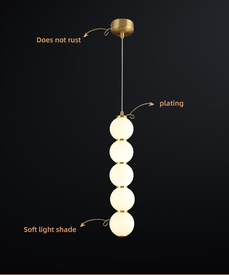 LON Motta - Modern Sugar Gourd String Glass Balls Pendant Lights