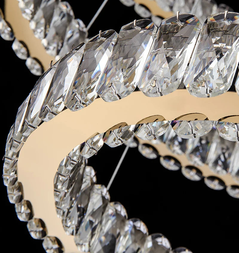 YLK Ring Design Dimmable LED Luxury K9 Crystal light chandelier